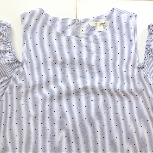 Frencesca’s Mi Ami Cold Shoulder Rose/stripe Dress - Picture 2 of 8